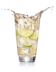 iced lemonade soda in a glass