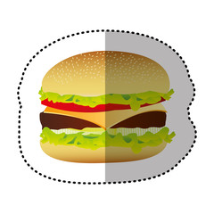 hamburger fast food icon, vector illustraction image