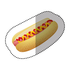 color hot dog fast food icon, vector illustraction design