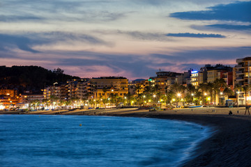Obraz premium Lloret de Mar Town at Twilight in Spain