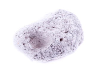 Macro mineral stone pumice stone on white background