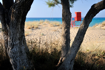 Sunny beach in Greece