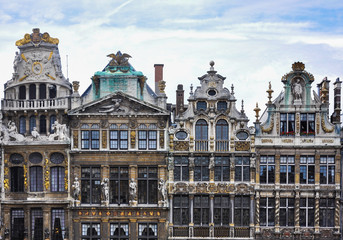 Fototapeta na wymiar Guild Houses at the Grand Place in Brussels, Belgium, Europe