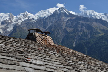 Chalet avec vue sur le Mont Blanc