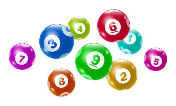 Vector Bingo / Lottery Number Balls Set - Colorful	- 1 to 9