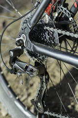 Fototapeta na wymiar Bicycle gear of the rear wheel.