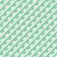 Seamless turquoise diagonal op art vintage medieval textile pattern vector