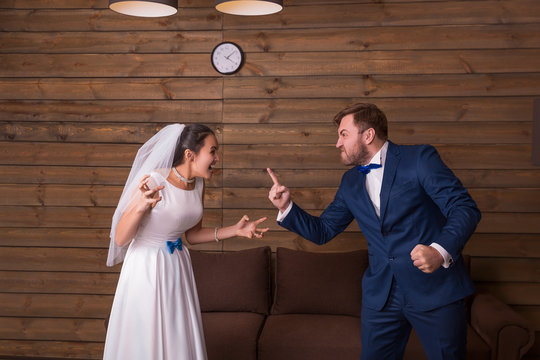 Bride And Groom Shouting At Each Other