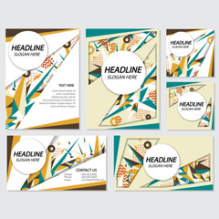 Obraz premium Low Poly Flyer style background Design Template