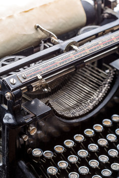 Vintage grunge typewriter closeup image