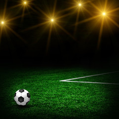 Fototapeta na wymiar Soccer field textured background on the green field