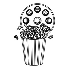 movie film clipart with pop corn icon, vector illustraction design