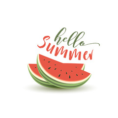 Hello summer card with melon