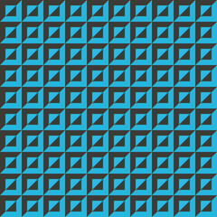 Seamless black and blue square op art decor pattern vector