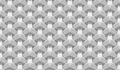 White shaded abstract geometric pattern. 3D rendering background.