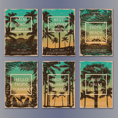 Naklejka premium Tropic Vintage Posters Set