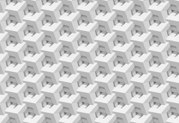 White shaded abstract geometric pattern. 3D rendering background.