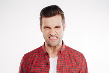 Obraz premium Angry man in shirt