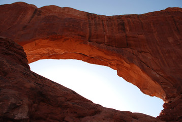 The Windows (North Window): Arches National Park at sunny day near Moab, Utah