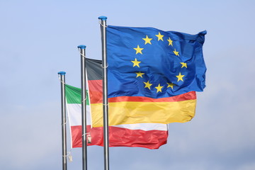 Fahnen Europa, Deutschland, NRW © imfocus