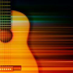 abstract background with acoustic guitar