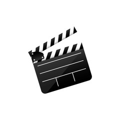 color clapper board film icon, vector illustraction design image