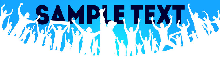 Background with cheering people