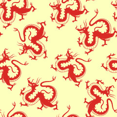Seamless vector pattern with Traditional Chinese Dragon