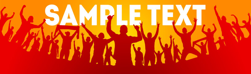 Background with cheering people