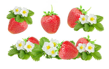 Strawberry over white background