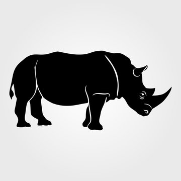 Rhinoceros icon on a white background