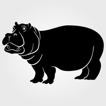 Hippopotamus icon on a white background
