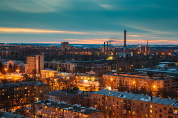 View to evening Voronezh in early spring 