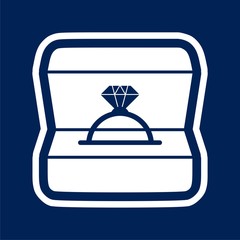 Wedding diamond ring in a box. Vector illustration