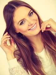 Obraz premium Portrait of happy, positive attractive woman