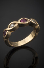 Ruby and Diamond Gold Ring 