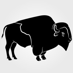 Buffalo - American Bison icon isolated on white background.