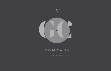 gc g c  grey modern alphabet company letter logo icon