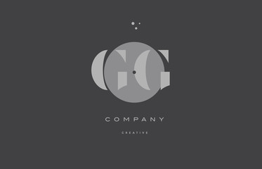 gg g g  grey modern alphabet company letter logo icon