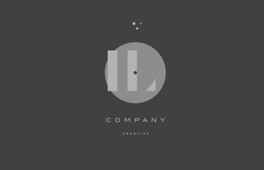 il i l  grey modern alphabet company letter logo icon - obrazy, fototapety, plakaty