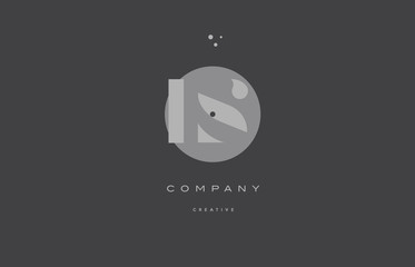 is i s  grey modern alphabet company letter logo icon