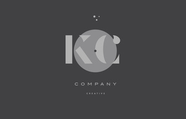 kc k c  grey modern alphabet company letter logo icon