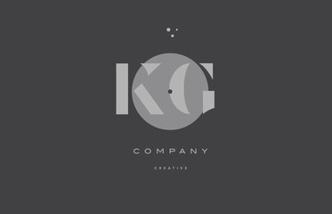 kg k g  grey modern alphabet company letter logo icon