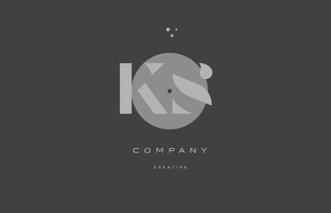 ks k s  grey modern alphabet company letter logo icon