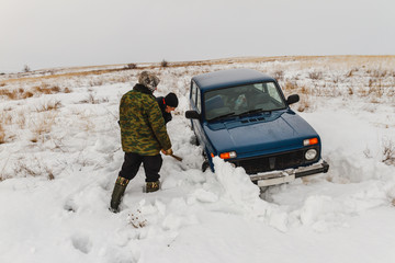 a car in the snow