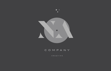 na n a  grey modern alphabet company letter logo icon - obrazy, fototapety, plakaty