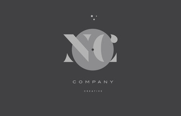 nc n c  grey modern alphabet company letter logo icon