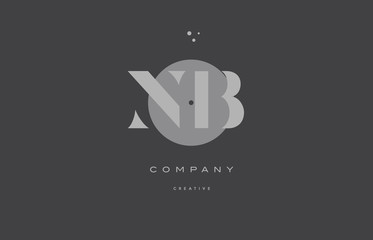 nb n b  grey modern alphabet company letter logo icon
