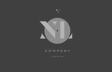 nl n l  grey modern alphabet company letter logo icon