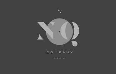 nq n q  grey modern alphabet company letter logo icon